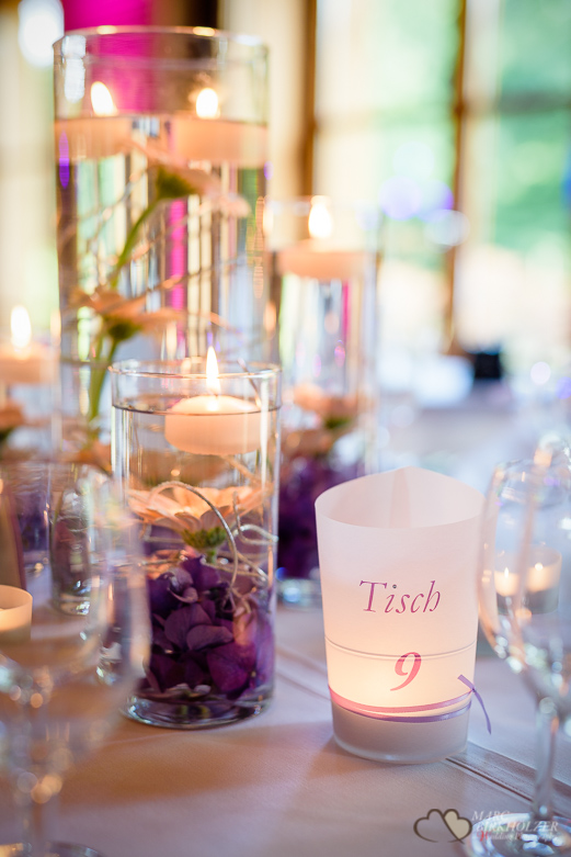 Tischdeko bei einer Hochzeit